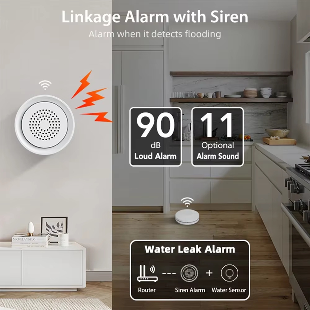 Smart Home Automation Kit - جهاز كشف الفيضانات BTLIFE مع إنذار
