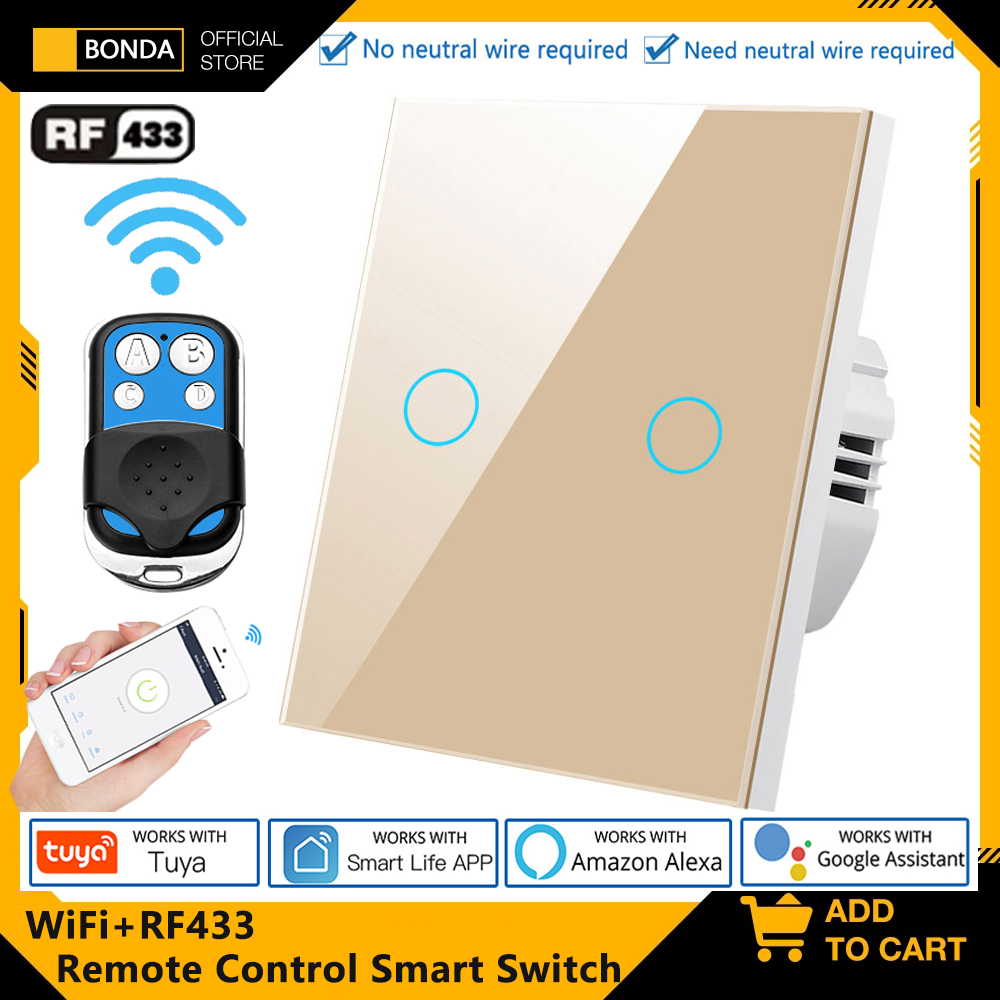 Smart Light Switch Wifi - Tuya EU WiFi + RF433 مفتاح