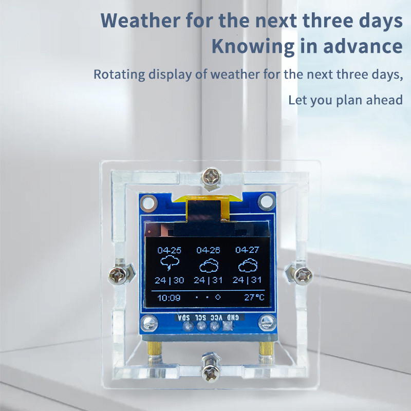 طقم ساعة الطقس المصغرة ESP8266 - مراجعة Electronics Project Kit وسعره