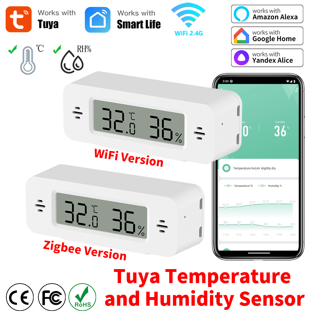 Tuya WiFi/Zigbee مستشعر درجة ا - مراجعة Smart Home Automation Kit وسعره