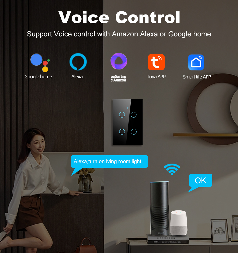 مفتاح إضاءة ذكي يعمل باللمس بت - مراجعة Smart Light Switch Wifi وسعره